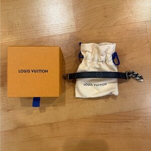 Louis Vuitton Black and Silver Bracelet